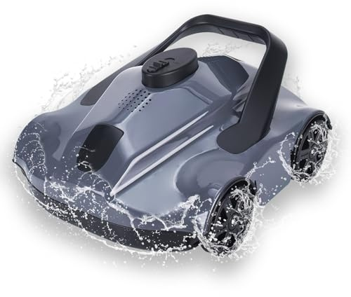 Automatic Robotic Pool Vacuum Cleaner, Ideal for Above/In-Ground Pools up to 1076 FT in LengthFully Automatic Route Planning Above and Underground Pool Robot Vacuum Cleaner (Gray) ﻿