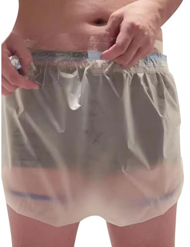 Inkontinenz-Unterhosen für Erwachsene Aus Kunststoff,Inkontinenz-Slip für Damen Und Herren,Wasserdicht,Waschbar Und Wiederverwendbar,Muss mit Windeln Verwendet Werden,2XL,White
