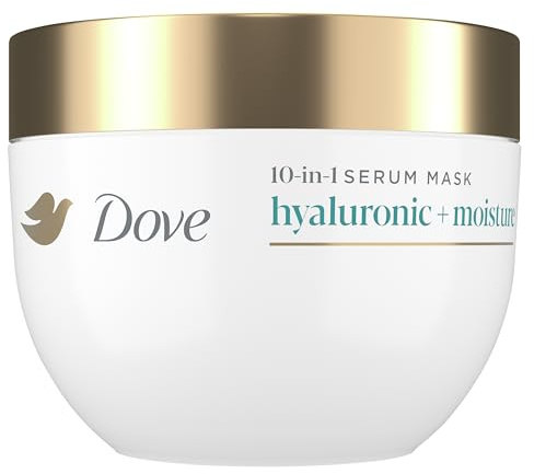 Dove Hair Hyaluronic Moisture for Dry Hair 10-in-1 Hydrating Hair Mask with Bio-Protein Care Technology and Hyaluronic Serum 9.2 Fl Oz