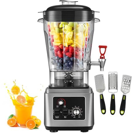 WOTZOV Frullatore 45000RPM Smoothie Maker, Stand Mixer e Macinacaffè per Latte di Soia con Timer e 7 Marce di velocità, Frullatore per Succhi Commerciale per Frullati, Frullati, Noci, 11，11L