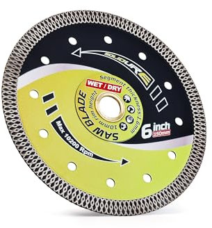 Solidure Lame de scie diamantée 150mm, Lame de coupe diamant extra fine pour carrelage & grès cérame, marbre, granit, carreaux de sol durs