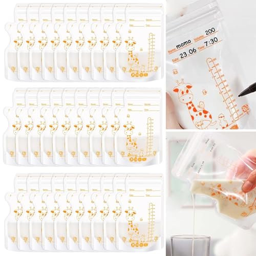 30 Stück Muttermilchbeutel, Muttermilch-Aufbewahrungsbeutel, 250 ml, Einweg-Milch-Aufbewahrungsbeutel mit Ausgießer zum Stillen, Kühlschrank oder Gefrierschrank