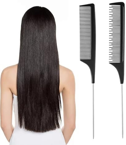 JRYXDS 3 Pezzi Pettine A Coda Pettine Da Parrucchiere Antistatico Resistente Pettine Coda Di Topo D'Acciaio Fibra Pettine Parrucchiere Per Uomini E Donne Per Uso Domestico E Barbiere