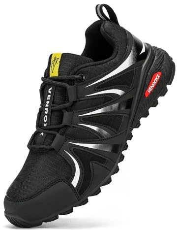 VENROXX Chaussures Trail Homme Respirantes Chaussure de Randonnée Légères Antidérapantes Basket Trekking Outdoor Sports Chaussures de Marche, Noir, 44