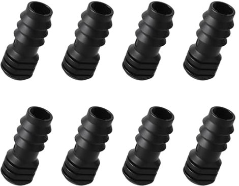 Quwem 8 PCS 1/2 Inch (16mm) Garden Barbed Connector, Soaker Hose Pipe Connectors Hose End Stop Plastic Drip Irrigation Connectors Plug for Garden Irrigation Pipe Fitting Systems Parts Black (Bung)