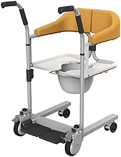 Sedia da trasferimento per pazienti, ruote per bagno, vasca comoda per anziani disabili, sollevatore multifunzionale per tutto il corpo per anziani disabili, giallo