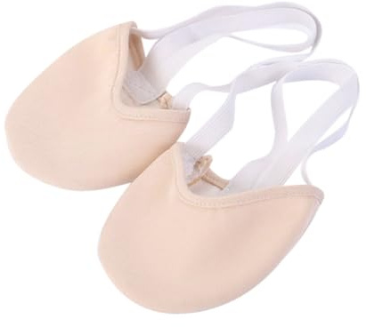 SUPVOX Zapatos Media para Ballet y Gimnasia Mujer Niña Zapatillas de Lona Estirables con Cosida Dedos Amplios para Articulación Elástico Doble Color Piel Talla
