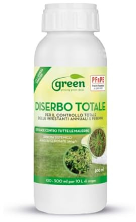 Green - Diserbante Totale Potente 500 ml | Erbicida sistemico per erbacce - Seccatutto a base di Glifosato LIBERA VENDITA