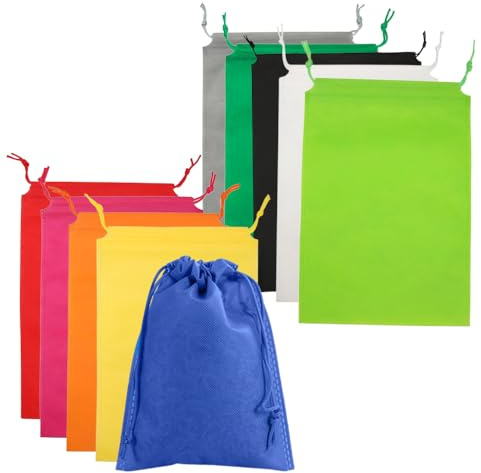 Pamtns 10 Pezzi Colorati Sacchetti Antipolvere per Calzature 40x30cm Borsa per Scarpe da Viaggio Sacca Porta Scarpe Riutilizzabile Sacchetti per Scarpe con Coulisse Impermeabile Sacchetti in Stoffa