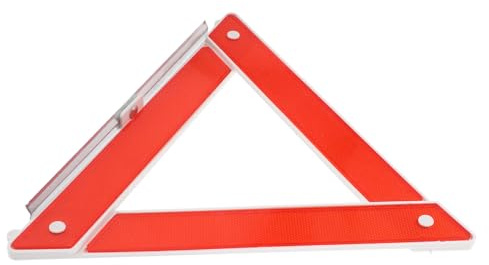 BATHVEVE Triangolo di Emergenza Portatile per Auto e Camion, Riflettente Rosso in Plastica e Metallo, Segnale Affidabile per Parcheggio e Sicurezza Stradale