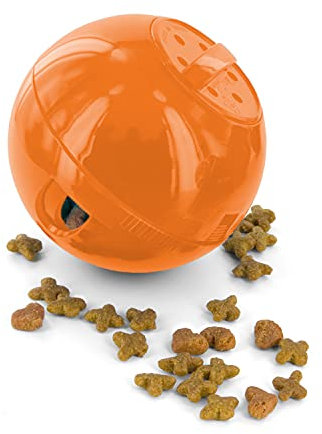 PetSafe SlimCat Futterball, Snackball für Katzen, Für eine spielerische Gewichtskontrolle, 150ml Trockenfutter, Orange