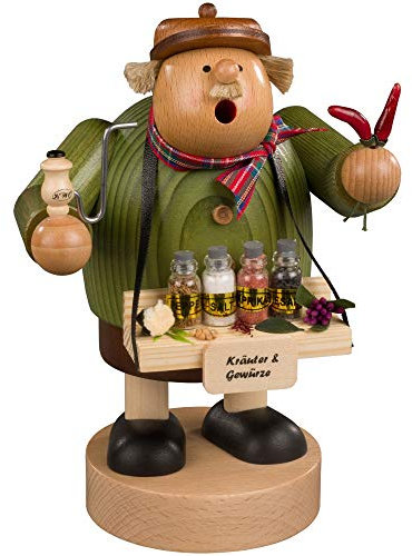 KWO Smoking Man Figurine, Spice Trader, 18 cm, Wood, Multicolour, One Size