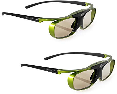 2X Hi-Shock DLP Pro Lime Heaven | Gafas activas DLP Link 3D - Compatible con proyectores 3D DLP de Acer, BenQ, Optoma, Viewsonic | Recambio para PPA5610 / E4W [96-200 Hz |32g | Recargable]