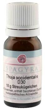 THUJA OCCIDENTALIS D 30 Globuli 10 g