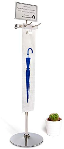 Brella Fella Wet Umbrella Bag Wrapper Stand Station Solution with Sign Frame - Be Safe, Wrap it up! - BONUS 100 Long Bags Included