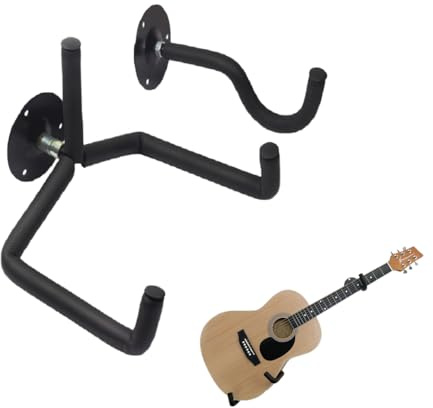 Orgrimmar Guitar Wall Mount Acoustic/Electric/Classical Guitar, Ukulele, Banjo and Mandolin Wall Hanger Horizontal Holder Bass Stand Rack Hook (Set of 1)