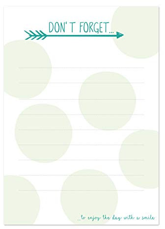 Him & I® - Notizblock Don't forget - DIN A6 | 50 Blatt - Merkliste - To Do Liste - Merkzettel Block - Einkaufsliste - Tagesplaner - Wochenplaner - Rückruf Notiz - liebevoll gestalteter Notizblock