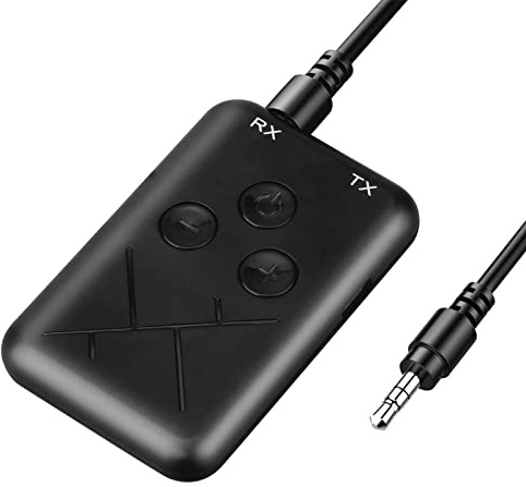 RX‑TX‑10 2 In 1 Car Audio Bluetooth 4.2 Adapter 3.5MM A2DP Stereo Wireless Transmitter Receiver Dual Stream Multipoint Small Size Lightweight Plug and Play