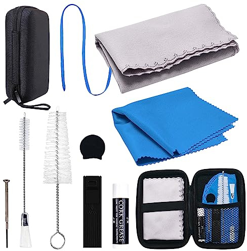 SKYNEO Clarinet Cleaning Kit, Saxophone Cleaning Kit, Clarinet & Saxophone Care Kit, Maintenance Kit with Case for Wind & Woodwind Instrument