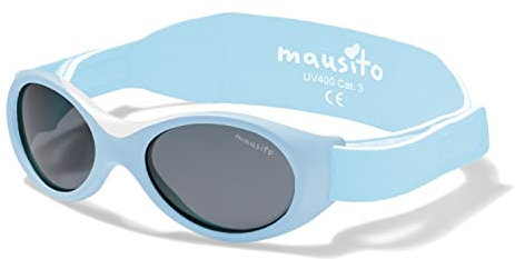 Mausito BABY Sonnenbrille 0-18 Monate Jungen & Mädchen | VERGLEICHSSIEGER Sonnenbrille Baby 100% UV-Schutz | BIEGSAM & verstellbares Band | Schadstofffrei | Europäisches Design für Kinder gemacht