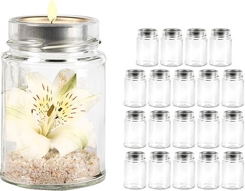 Giessle® 20 Stück (mit Deko oder Werbung) befüllbare Teelichthalter Teelichtgläser Teelichtglas