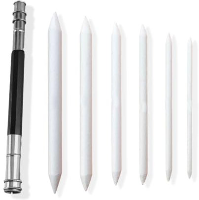 6 Stück Papierwischer Bleistife, Papierwischer Set, Doppelköpfe Papier Stift, Art Papier Stümpfe, Mixer Student Skizze Zeichenwerkzeuge, Mit 1pc Bleistiftverlängerer, Für Student Skizze Zeichnen