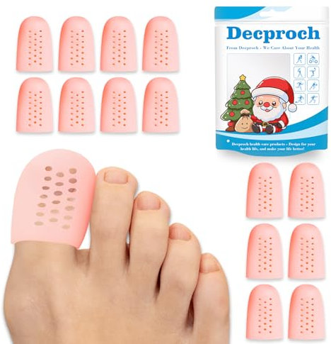 Zehenschutz Großer Zeh, 14 Stück Zehenkappen, Zehenschutz Silikon, Zehenschoner Zehenhauben Zehenkappe Gel, Ideal für Blasen, Zehennagelverlust, Lindert Reibungsschmerzen, Rosa