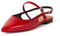 The Drop Tammie Pointed Toe Flat Bikerstiefel, Rot, 39 EU