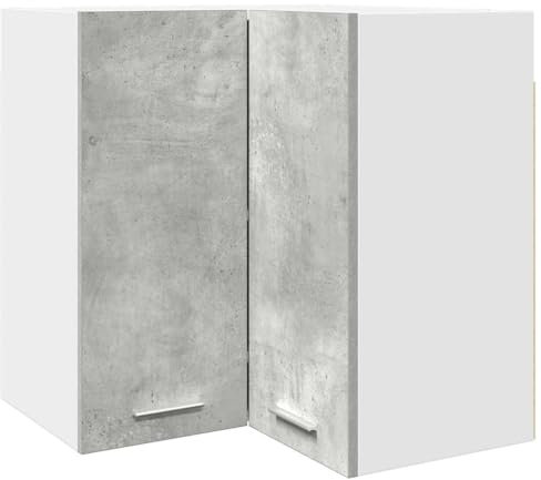 vidaXL Eckhängeschrank Betongrau 57x57x60 cm Holzwerkstoff