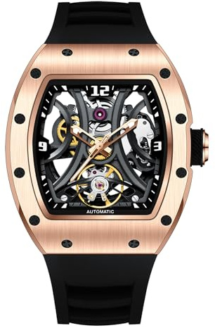 Paras Crown Mens Watches Automatic Watch Men Luxury Watches Chronograph Watches for Men Waterproof Men's Watch Tonneau Stainless Steel Case Fathers Gifts Mens Gifts