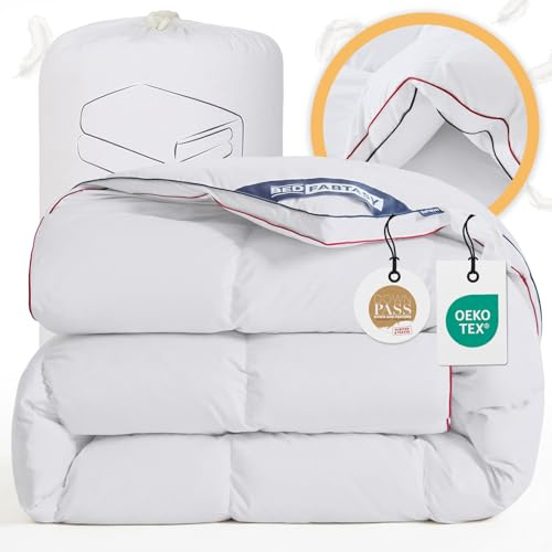 BedFabtasy Zwickel Winterdecke aus Feder und Daunendecke 135x200cm, Oeko-Tex zertifizierte Bettdecke 135x200, 100% Extraweiche Federn & Daunen, Allergiker, RDS Zertifiziert Federbettdecke, Duvet