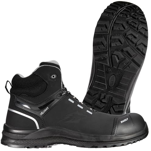 BWOLF Defender HIS3 Chaussures de Travail pour Homme en Nubuck Hydrofuge, Embout en Kevlar et Semelle intermédiaire, antidérapantes, Noir, 45 EU