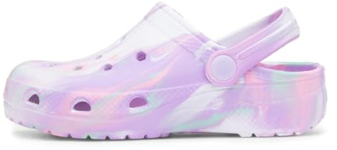 Shoe Zone - Girls White Multi Marble Slip On EVA Clog - Size 2 UK - Multicolour