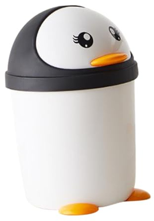 Angoily Papelera de Coche con Tapa Abatible Diseño Cubo de Basura Plástico para Base Estable y Gran Capacidad para Oficina Dormitorio y Cocina