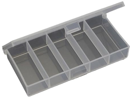 Fiskeutrustningslåda, skruvlåda, Plastförvaringslåda med 5 fack for skruvar, spikar, bultar och smyckesaccessoarer