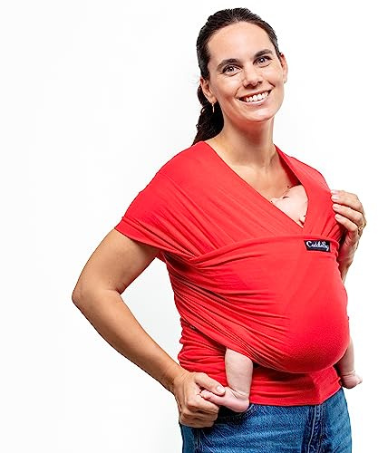 Cuddlebug Fascia Porta Bebè Elastica, Neonato, 3-16 kg, Rosso