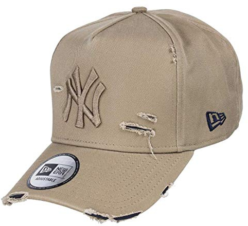 New Era York Yankees 9forty A Frame Adjustable cap Distressed Beige/Navy - One-Size