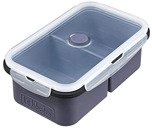 webake Silicone Soup Freezer Containers with Lid for Freezing 2 Cup 500 ml Extra Large Storage Tray Jumbo Ice Cube Tray for Soup, Broth, Sauce, Butter, Meal Prep, Grey