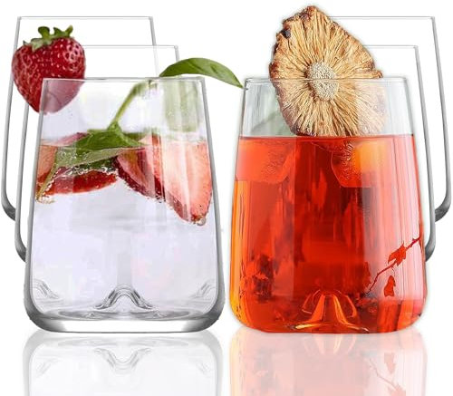 NORDIC SCHILLER Premium Trinkgläser Groß, Wassergläser Spülmaschinenfest 590ml, 6er Set, BLEI FREI Weinglas Coktailgläser Wasserglas Groß Weingläser Pint Trinkglas Water Glasses Caipirinha Gläser