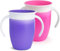 2 PCS Vaso de Aprendizaje 360° Con Asas para Bebé y Niños Pequeños, Antiderrame Libre de BPA, a Partir de 6 Meses, Apto para Lavavajillas, 207 ml (Morado/Rosa)