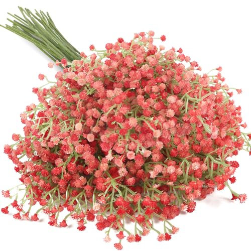 N&T NIETING Gypsophila - 10 flores artificiales Gypsophila Gypsophila, ramo de flores falsas para boda, novia, fiesta, decoración del hogar (rosa)