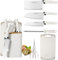 Professional Kitchen Knife Set, 7 Pieces Kitchen Knife Block Set with Cutting Board, Sharp Stainless Steel Cooking Knife Set with Ergonomic Handle, Kitchen Knife Block Set for Chopping Cutting (White)