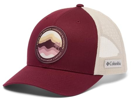 Columbia Mixte Mesh Snap Back Casquette À Clipser, Rouge, Vin Riche/Paysage Circulaire, Taille Unique EU