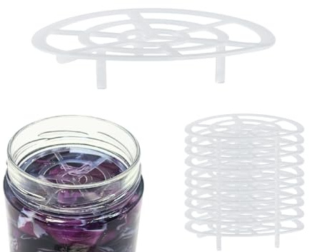mikken 12 galler av plast Ø 70 mm för insättning, hållbar, konservering, konservering och fermentering – lämplig för konserveringsburkar med TO 82 lock, alternativ till viktvikter