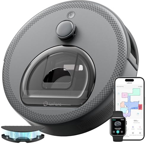 Lefant M330 Robot Aspirateur Laveur 3 en 1, Aspirateur Robot 5000Pa d'Aspiration, Navigation dToF, Cartographie, Zones Virtuelles, Évitement d'obstacles PSD, 150min, Connecté par Alexa/APP/WiFi