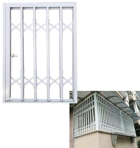 UrbanUp Reja Ventana Rejas de Seguridad Antirrobo y Anticaídas para Ventanas, Protectores de Ventanas, Mallas para Puertas Corredizas, Soportes para Puertas de Balcones(W75xH140cm/30x55in)
