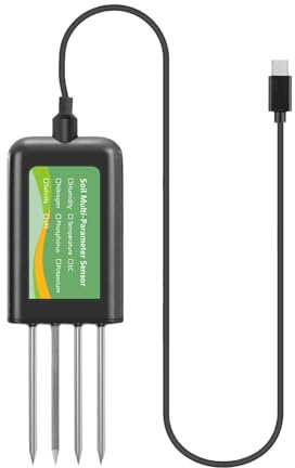 Jiuvaso Testeur de Sol 8 en 1, Analyseur d'Humidité des Plantes, Analyseur de Sol Multifonction, PH-Mètre Polyvalent Npk pour Agricoles, Fermes, Jardins et Fleurs