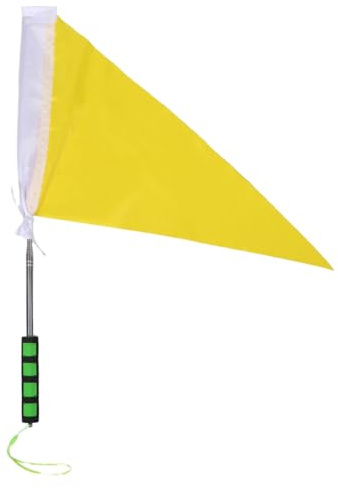 Hemoton Ausziehbare Fahnenstange Teleskop-Fahnenmast Edelstahl Gelbe Flagge
