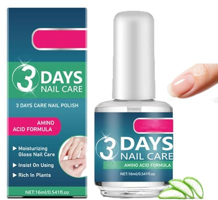 3 Days Nail Care, Keratin 3 Days Growth Strengthening Treatment for Nail Nourishment and Fast Result, Moisturizing Nails Care Oil with Keratins Amino Acid, for Weak and Damaged Nails, 16ML
