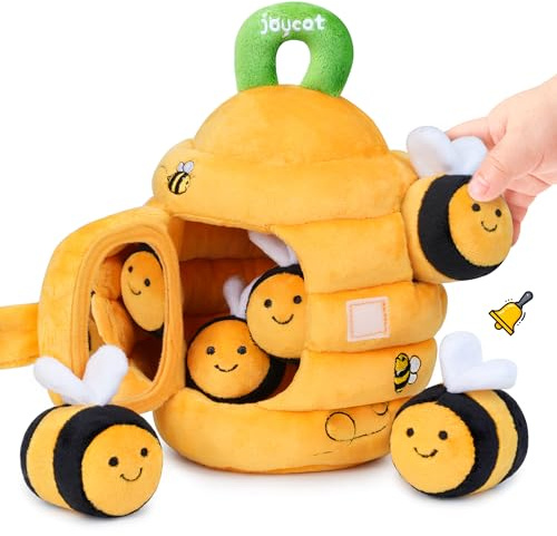 JoyCat Baby Toys 6 Month Old - Soft Baby Beehive with 5 Sensory Bees